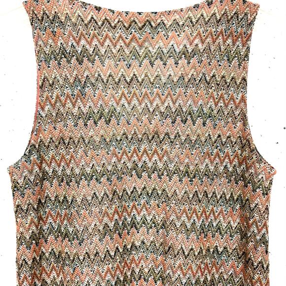 Anthropologie Maeve Westwater Knit Flounce Hem Dress Brown Motif A-Line Size XS - Picture 8 of 12